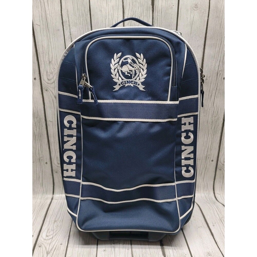 RARE Cinch Rolling Duffle Luggage Suitcase Western Gear Division Wheeled Navy
